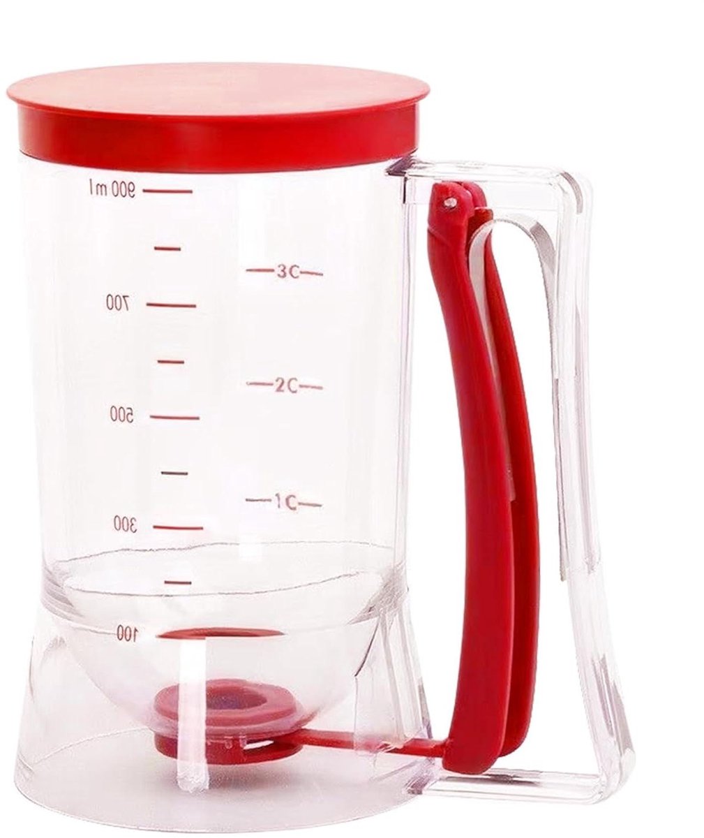 Deeg Dispenser - Beslag Schenker - Bakken Maken - Lekvrij Ontwerp - 900 ml Capaciteit - Rood