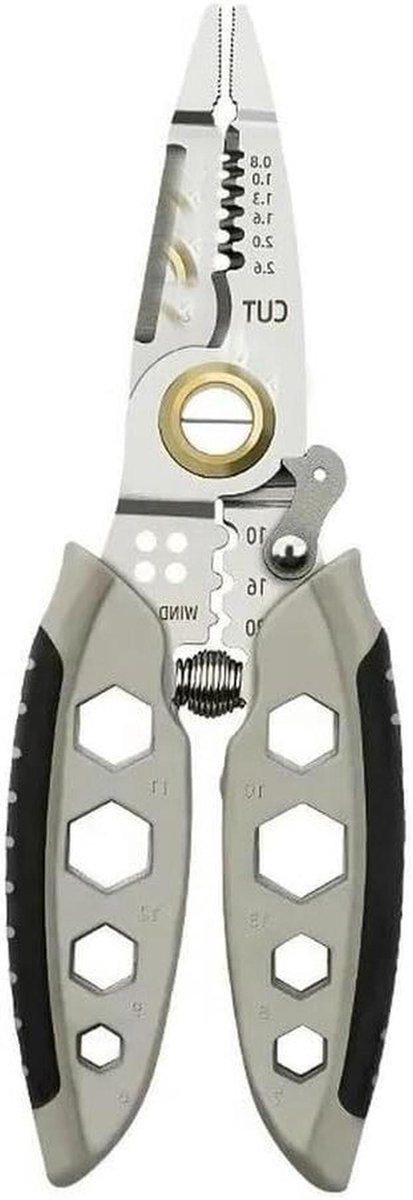 Multifunctionele Stripper - Krimptang Draad - Draden Bewerken - Gelegeerd Staal - 7 inch - Grijs