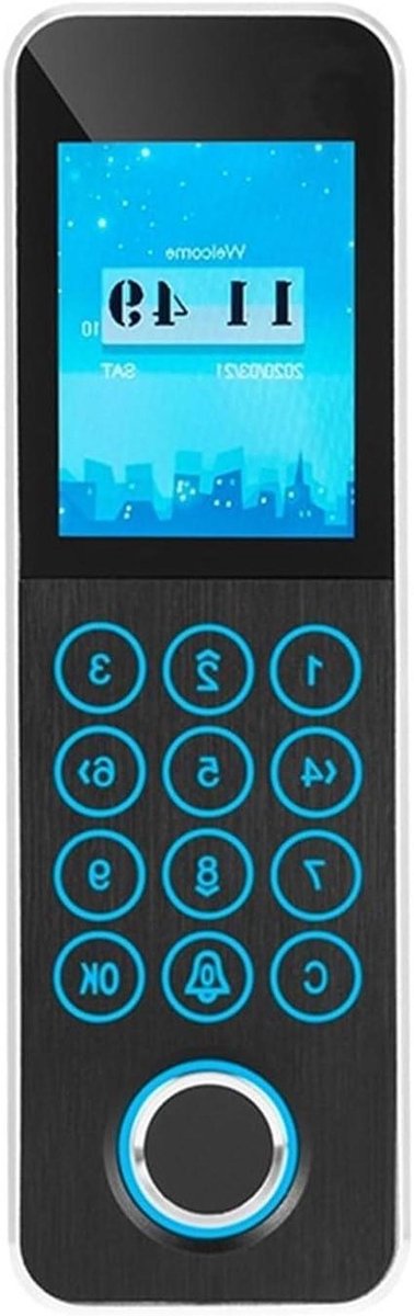 Tijdklok Machine - Toegangscontrole Systeem - Personeel Registratie - Meerdere Identificatie - 3000 Vingerafdrukken - Zwart
