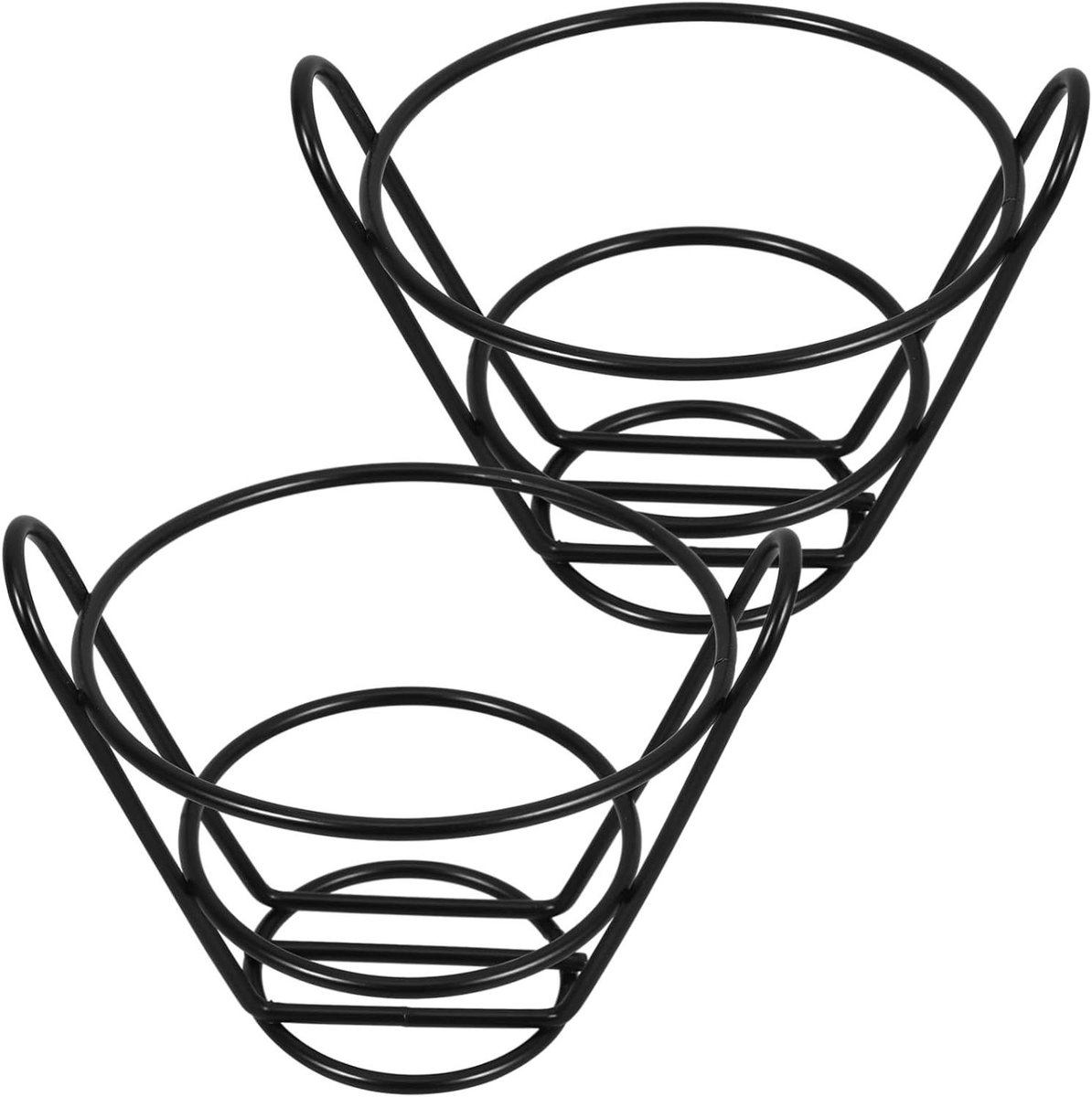 Frietstandaards - Snackhouders - Hapjes Serveren - Metalen Draad - 2 Stuks - Zwart