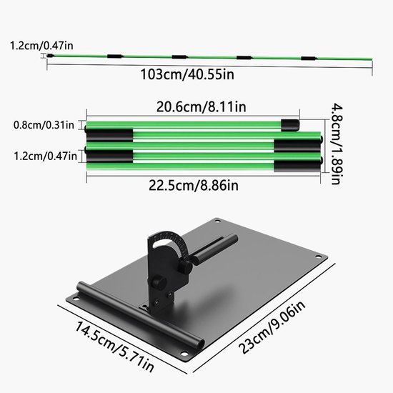 Golf-swingende trainingshulp, draagbare, verstelbare training, golfswingpad-trainer-stick-houder, geschikt voor binnen en buiten, de drive-range, mannen, vrouwen, beginners en van GOLF — afbeelding 3