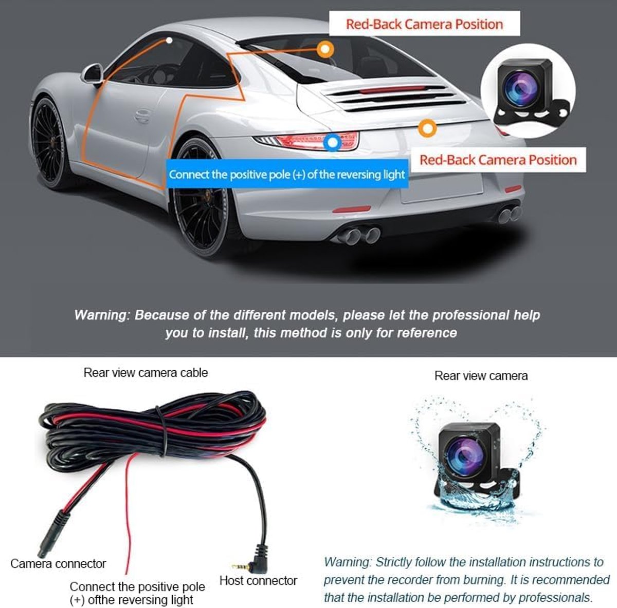 Spiegel Dashcam - Auto Camera - Veilig Rijden - Streaming Media - 10 Inch - Zwart – foto 3