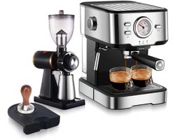 Espressoapparaat - Cappuccino machine - Thuis koffie zetten - Roestvrij staal - <5 kopjes - Zilverkleurig