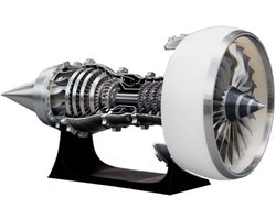 Turbofan Motormodel - Vliegtuigmotor Bouwset - Modelbouw Hobby - Instelbare Snelheid LED - 47 cm Schaal - Wit