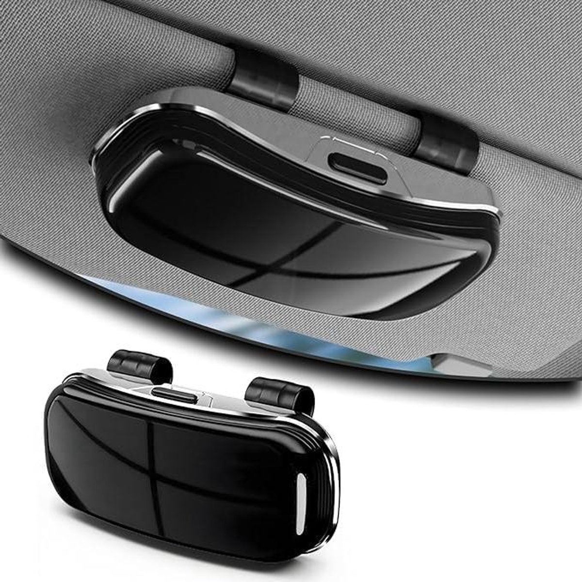 Auto Brillenhouder - Zonnebrilhouder - Veilig Opbergen - Eén Hand Bediening - 1 Stuk - Zwart