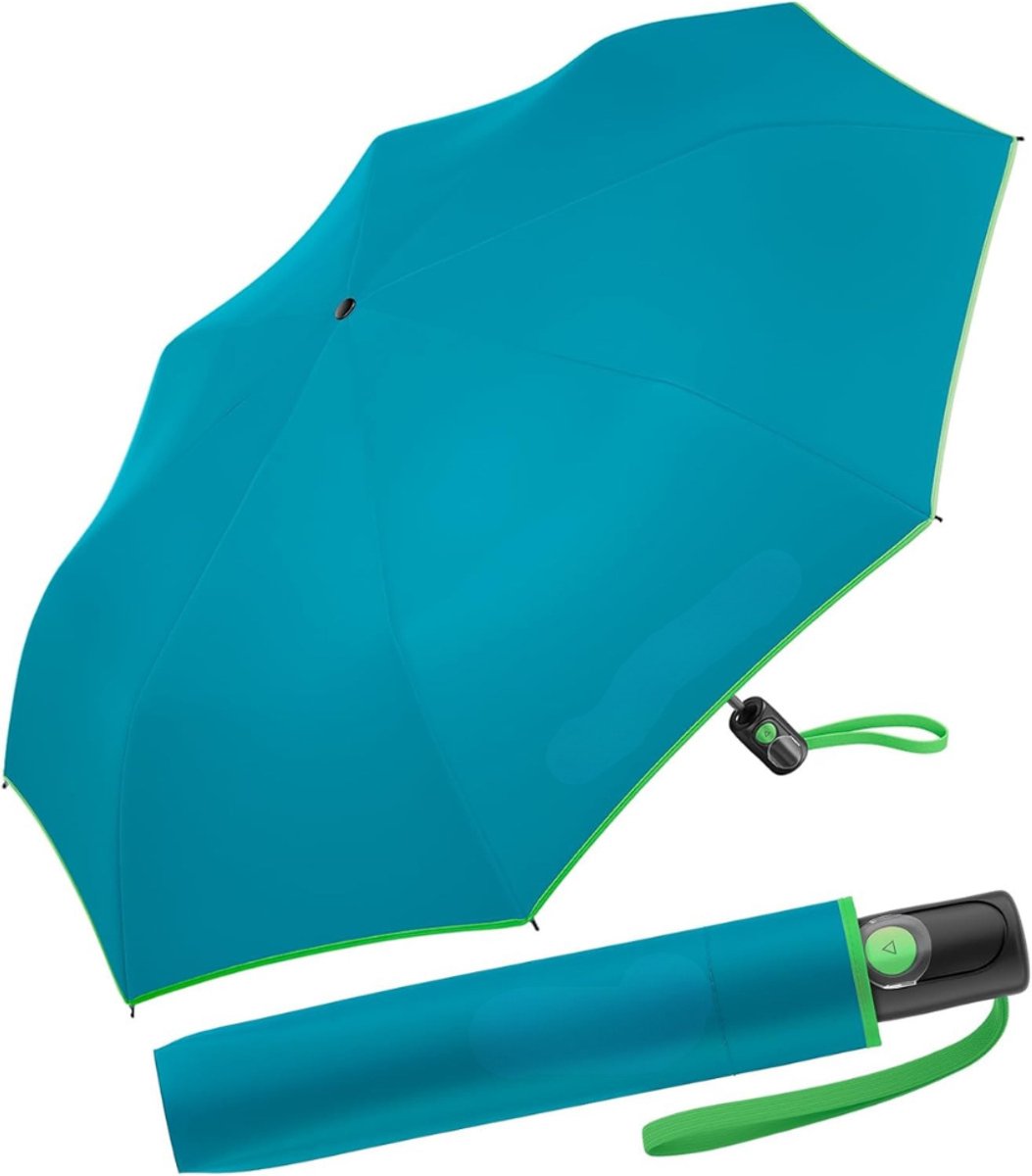 Zakparaplu - 95 cm - 8 Ribs - Mini Paraplu - Reisparaplu Klein - Compacte Paraplu - Opvouwbaar - Windbestendig - Lichtgewicht - Tahitian Teal - van Imperatoris