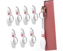 Bowling Pin Sleutelhangers - Sport Charms - Feestdecoratie - Realistisch Ontwerp - 8 Stuks - Multicolor