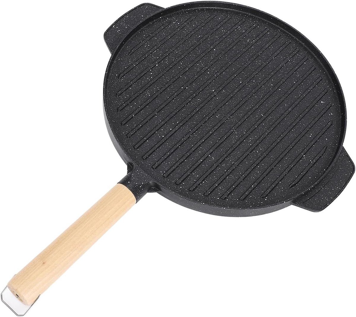 Dubbelzijdige Grillpan Non-stick Bakplaat Buiten Koken Rookarm Ontwerp 10.1 Liter Zwart