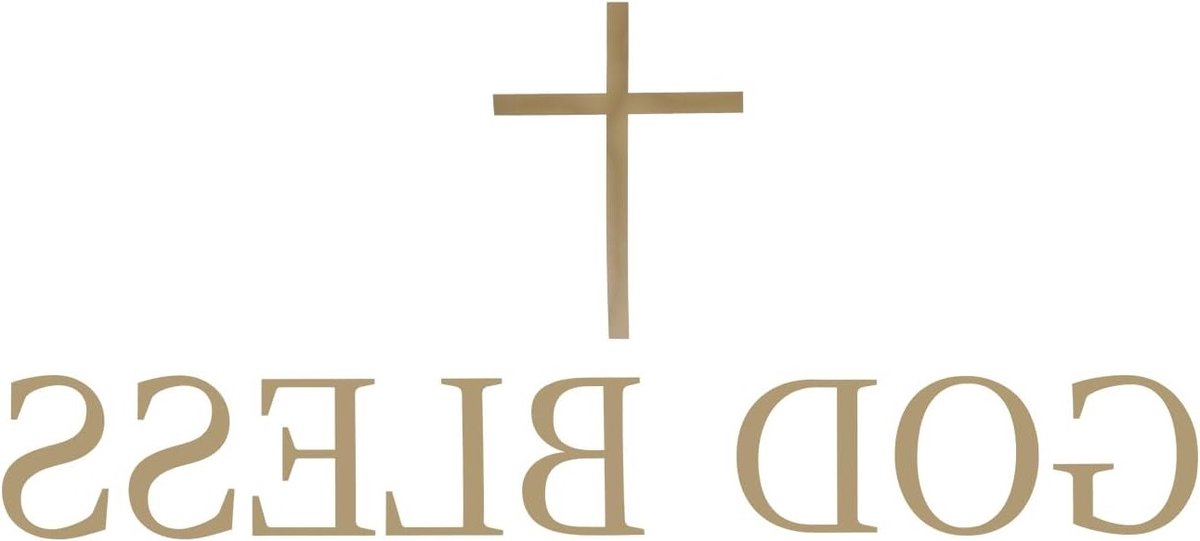 Decoratieve Wandsticker met God Bless Motief van PVC - Perfect voor Baptism Decoraties en Religieuze Versiering