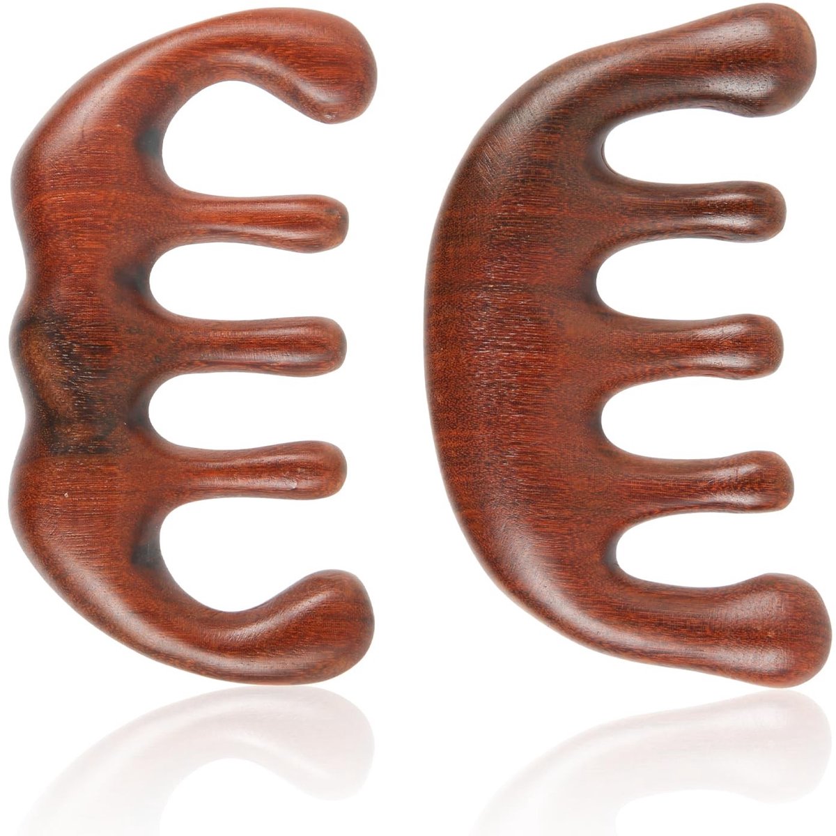 Cosensi - Set van 2 Hoofdhuidmassagekammen van Natuurlijk Hout