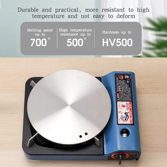 Cosensi - Dailygoods - Dailygoody - Warmteverspreider - Inductieplaat Adapter - Roestvrij staal - 22 cm - Kookplaat Ring - Geschikt voor Gas en Elektrisch Fornuis van Cosensi — afbeelding 5