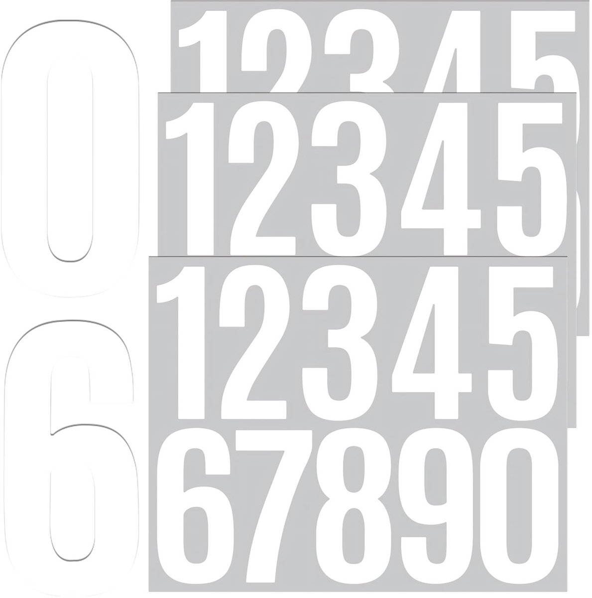 Cosensi - Dailygoods - Dailygoody - Zelfklevende Huisadresnummers - Waterdicht - 9 Vellen - Grijze Nummerstickers - Vinyl Stickers - Geschikt voor Brievenbus en Auto