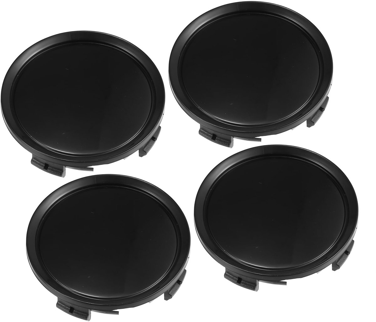 Cosensi - Set van 4 Zwarte Naafdoppen 75 mm met Clips voor Auto