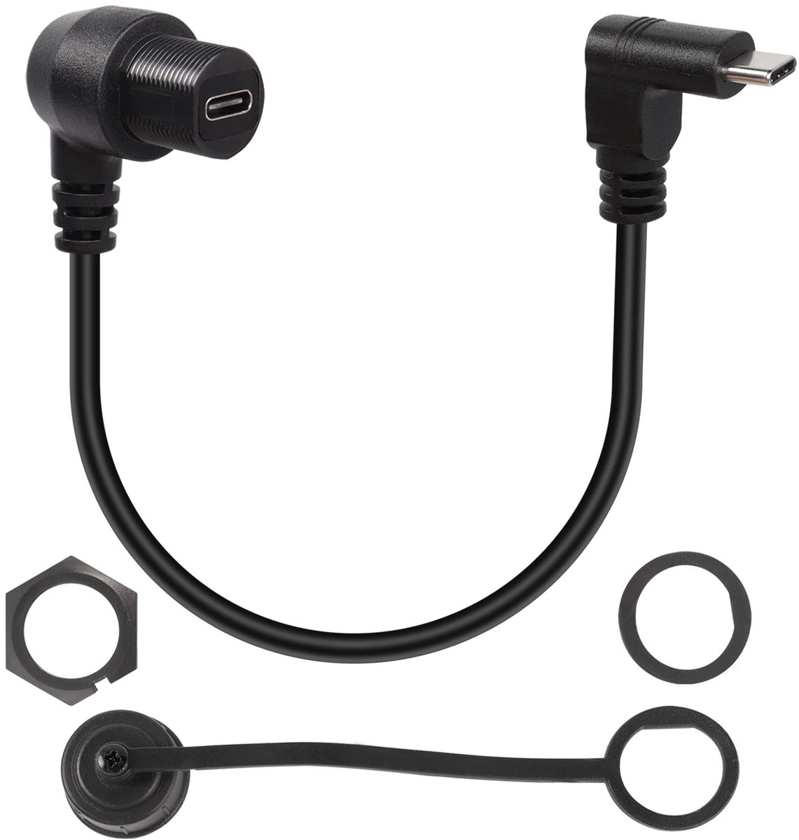 Dailygoods - Waterdichte USB C 3.1 Kabel met 90 Graden Hoek