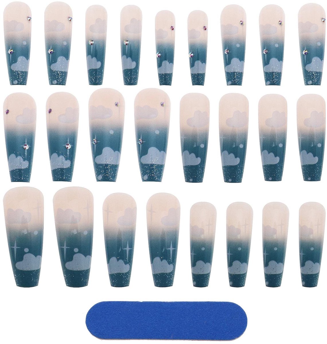 Dailygoods - Set van 24 Kunstnagels met Zelfklevende Tabs