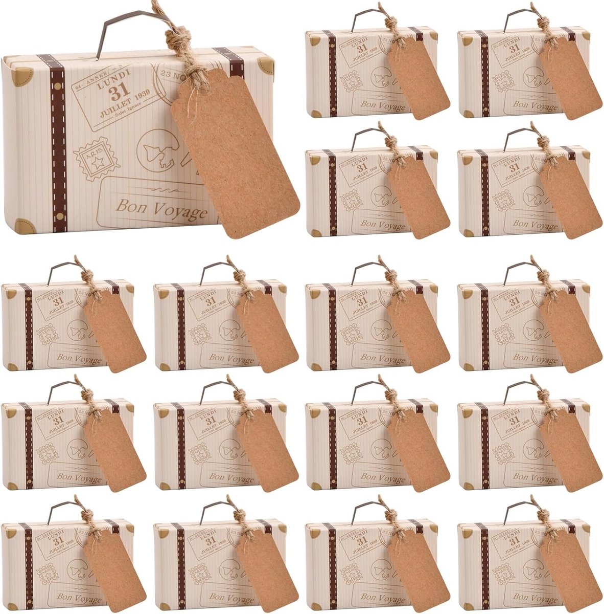 Dailygoods - 50-delige Mini Koffervorm Cadeauzakjesset voor Feesten