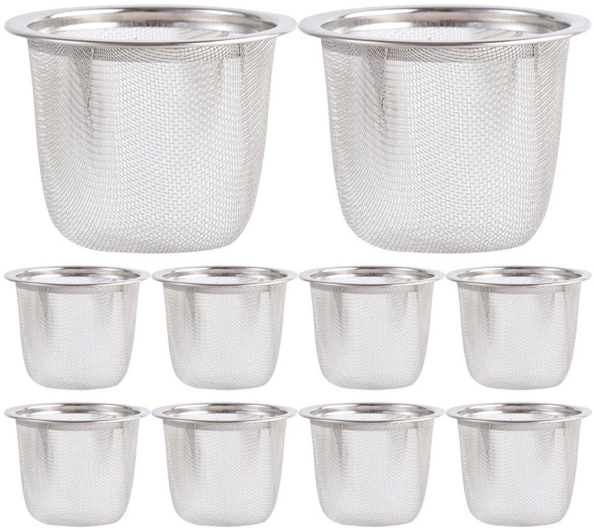 Dailygoods - 10 Stuks Roestvrijstalen Theezeefjes