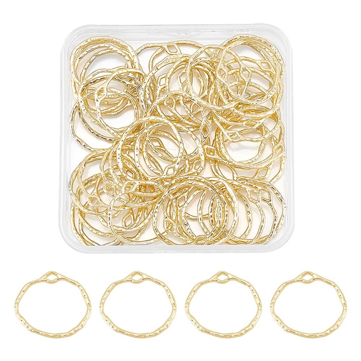 Dailygoods - Ronde Open Terug Bezel Hangers Licht Goud voor DIY Sieraden
