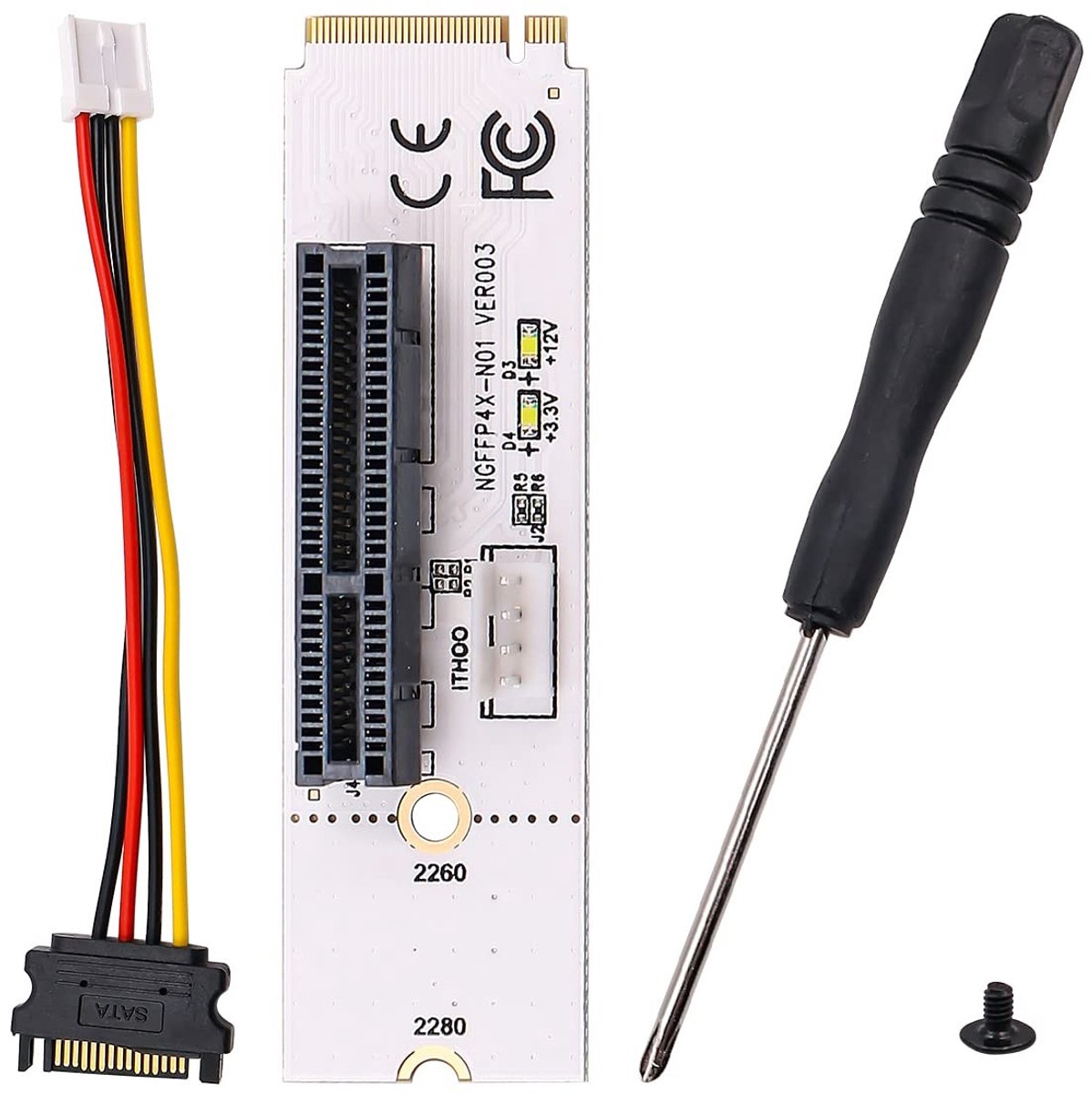 Dailygoods - NGFF M2 naar PCI-e 4X Riser Card voor SSD