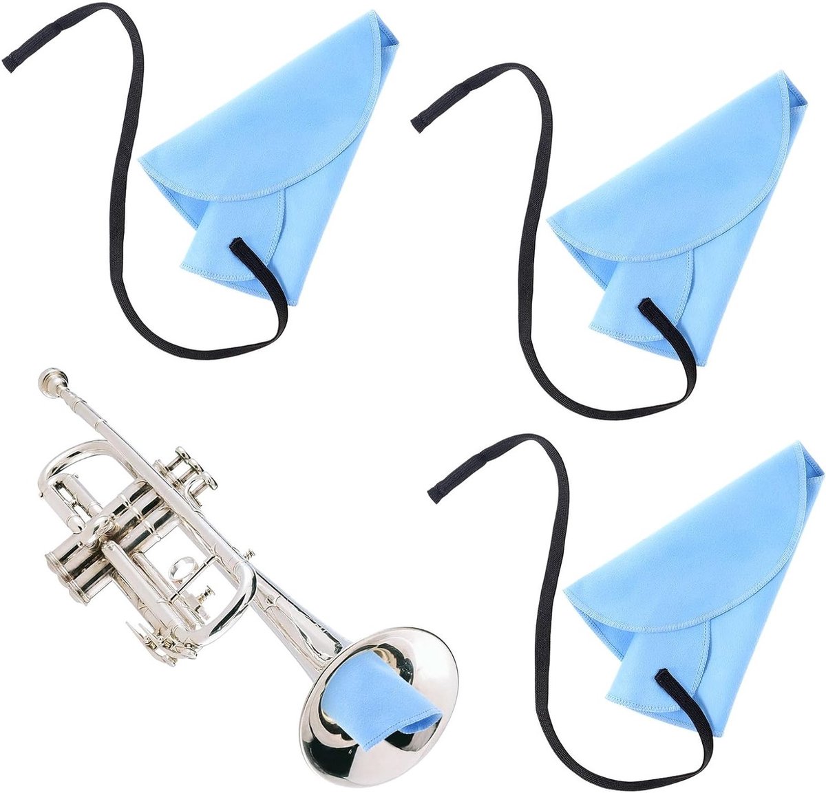 3-delige Reinigingsset voor Klarinet en Saxofoon met Katoenen Doeken, Swabs en Strap voor Optimale Onderhoud en Bescherming van Muziekinstrumenten