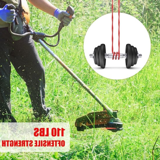 Set van 8 Vervangingsspoelen voor Grastrimmer, Compatibel met Diverse Modellen, 1.65 mm Dikte, Inclusief 2 Caps en 3 m Grastrimmerdraad — afbeelding 4