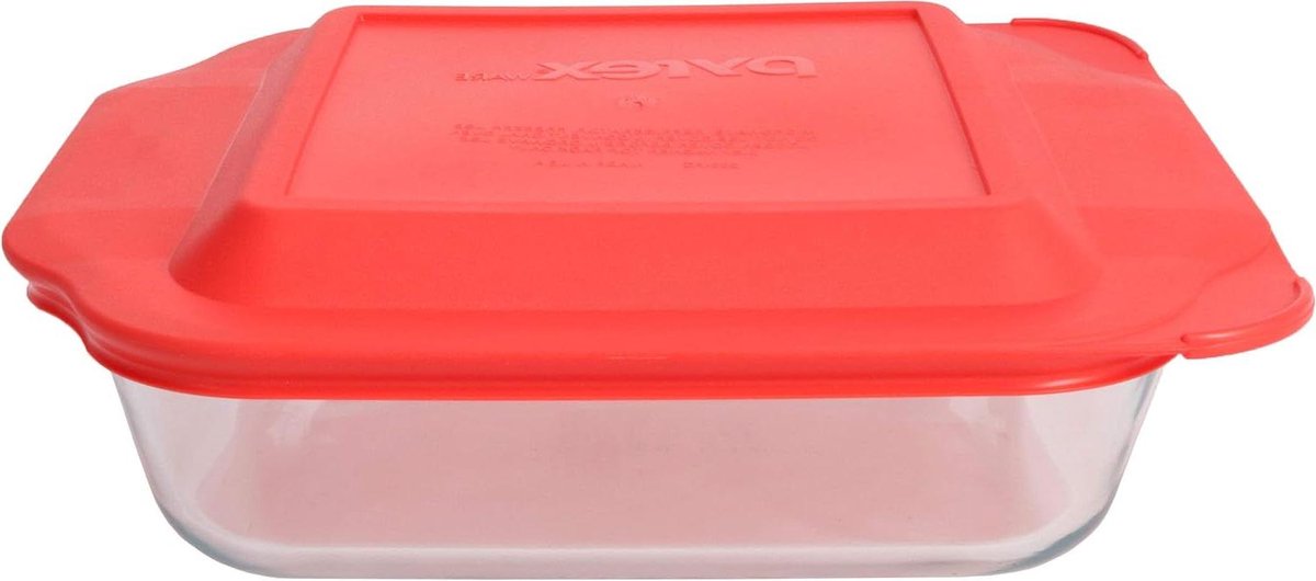 Vierkante Ovenschaal - Glazen Bakvorm - Eten Bereiden - Niet-poreus Glas - 2 Liter - Rood
