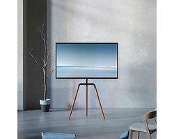 Draaibare TV Standaard - Vloer TV Meubel - Ruimte Besparen - In Hoogte Verstelbaar - 32-65 Inch - Zwart Hout