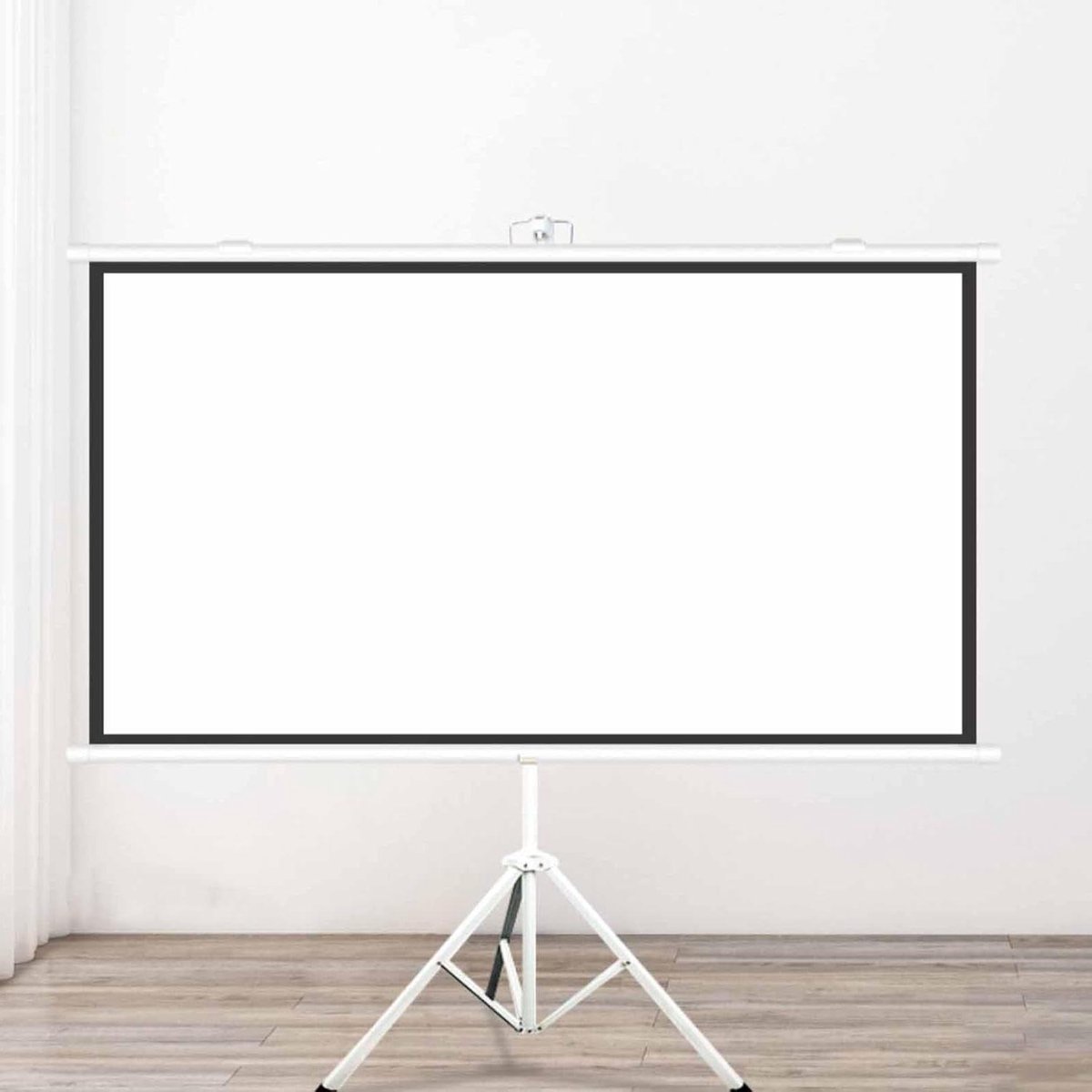 Projectiescherm met houder - Draagbaar scherm - Thuisbioscoop creëren - Kreukvrij glasvezel - 152 cm diagonaal - Wit