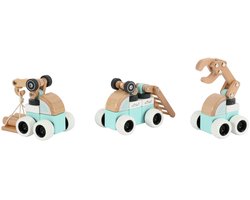 ELINELI - Houten machineset - Bewegende onderdelen - Educatief speelgoed- Kinder speelgoed - Houten constructiespeelgoed