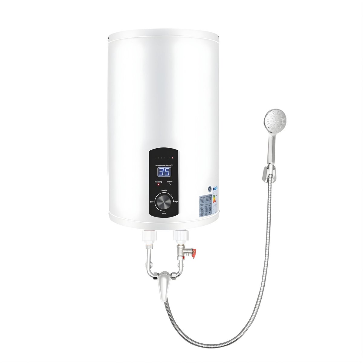 Elektrische Boiler – 30L – Wandmontage, Warmwaterboiler voor Keuken & Badkamer, 220V Opslagtank – Wit
