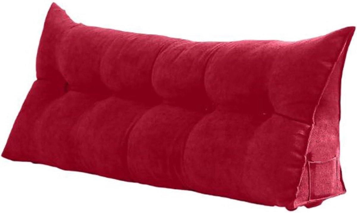 Leeskussen Bed - Driehoekskussen Bank - Comfortabel Lezen - Afneembare Hoes - Groot formaat - Grijs