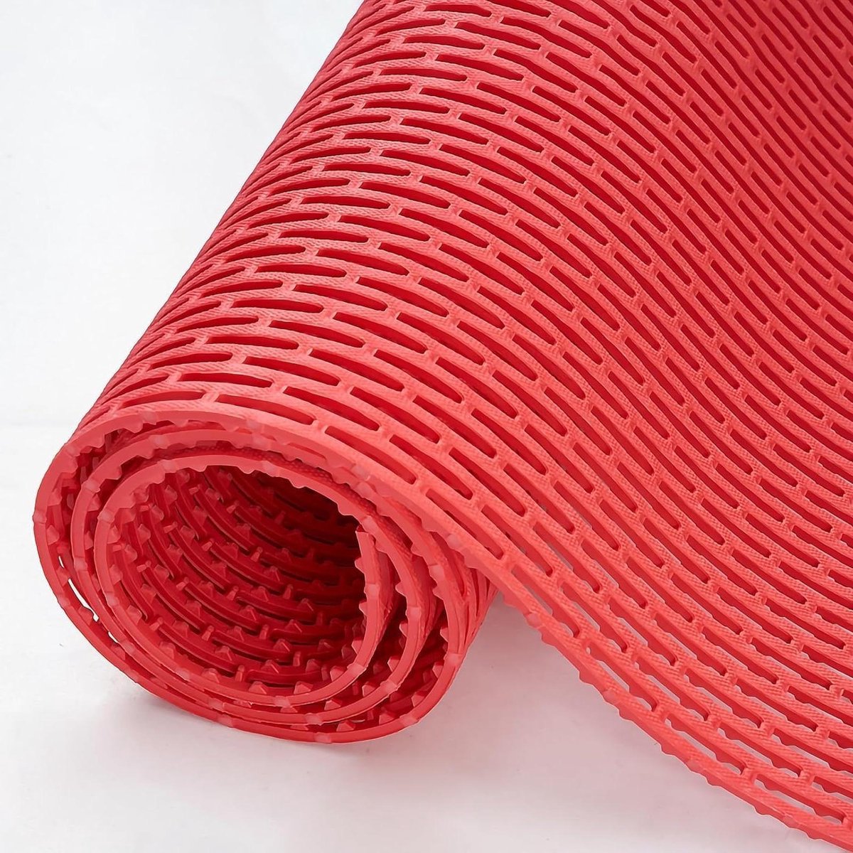 Vloermat met Afvoer - Antislip Mat - Vochtige Ruimtes - Sneldrogend Mesh Ontwerp - 60x120 cm - Rood