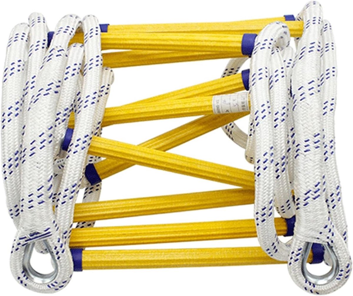 Touwladder - Veiligheidsladder Noodladder - Snelle Ontsnapping - Vlamvertragend Materiaal - 12 mm dik touw - Zwart