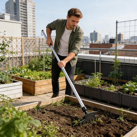 Tuinhak - Handgereedschap - Onkruid wieden - Verstelbare lengte - Tot 98 cm - Metaal — afbeelding 2