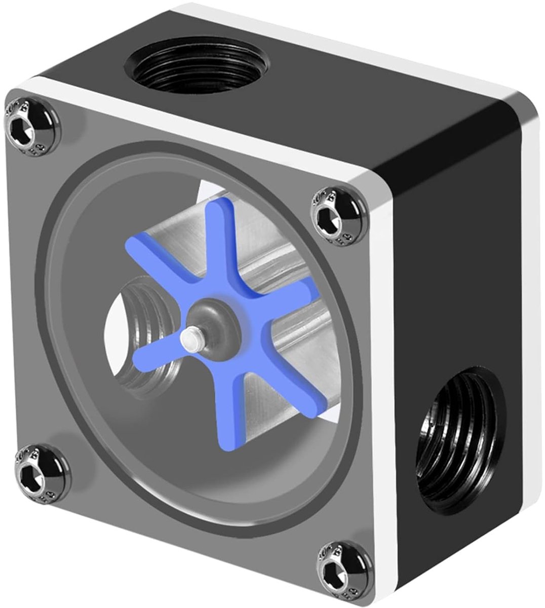 Waterkoeling Stromingsmeter - PC Component - Systeem Monitoren - Zes Waaier Ontwerp - G1/4 Schroefdraad - Zwart