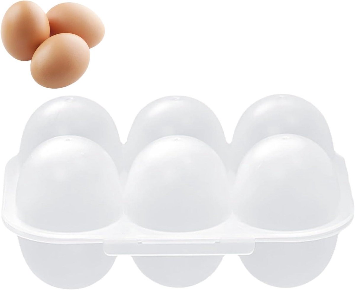 Eierhouder - Opslagdoos - Koelkast Organisatie - Transparant Ontwerp - 6 Roosters - Doorzichtig