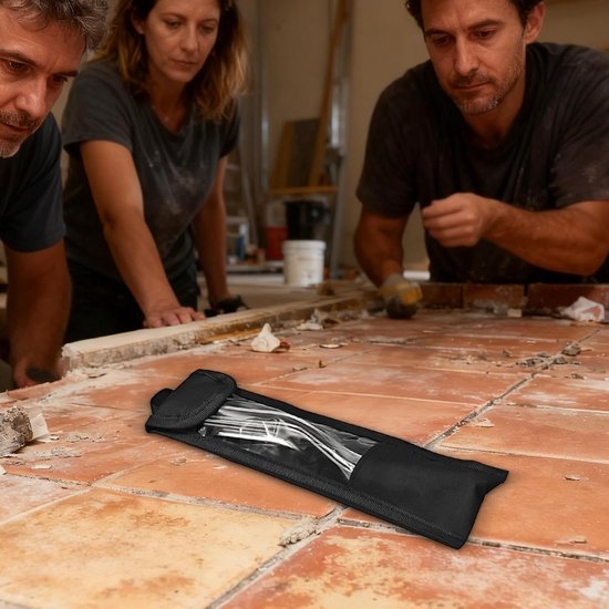 Voegengereedschap Set - Kitspuit Hulpmiddel - Tegels Afwerken - Dubbele Kop Ontwerp - 3 Stuks - Zilver — afbeelding 3