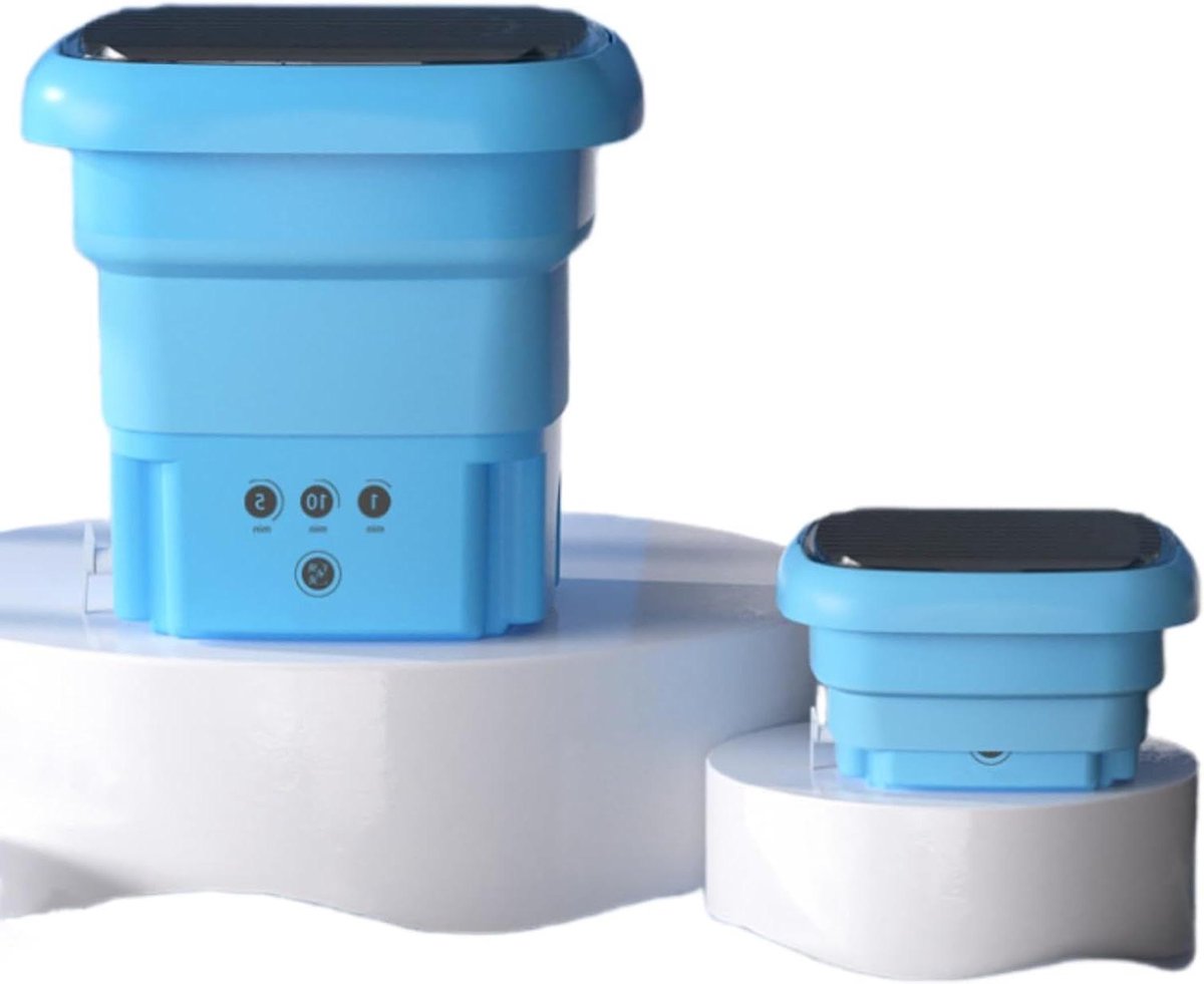 Draagbare Wasmachine Opvouwbare Mini Reizen en Kamperen Wassen en Uitlekken 45 Liter Capaciteit Blauw