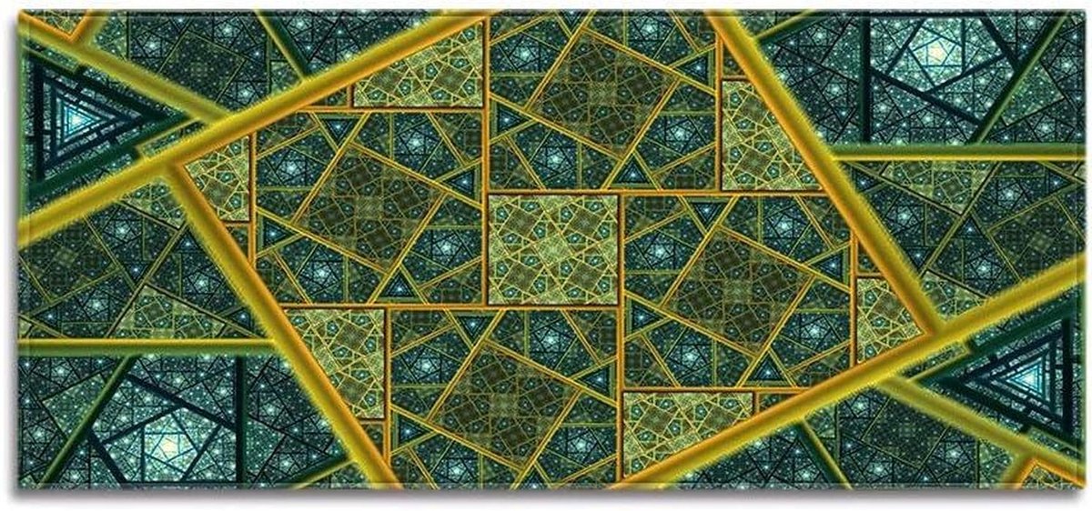 Gang Loper - Keuken Runner - Vloer Decoratie - Antislip Achterkant - 40x120cm - Groen Geel