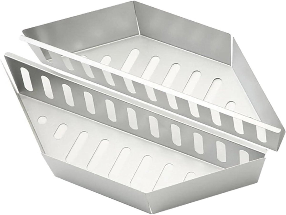 Houtskool Manden - Barbecue Accessoires - Buiten Koken - Gelijkmatige Warmte - 38.5 cm - Zilver