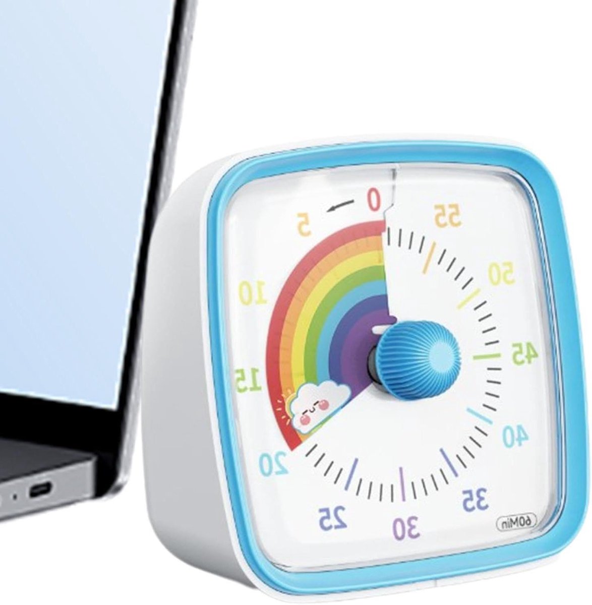 Visuele Timer - Tijdmanager Klok - Studie Hulp - Zichtbare Countdown - 10cm Breed - Blauw