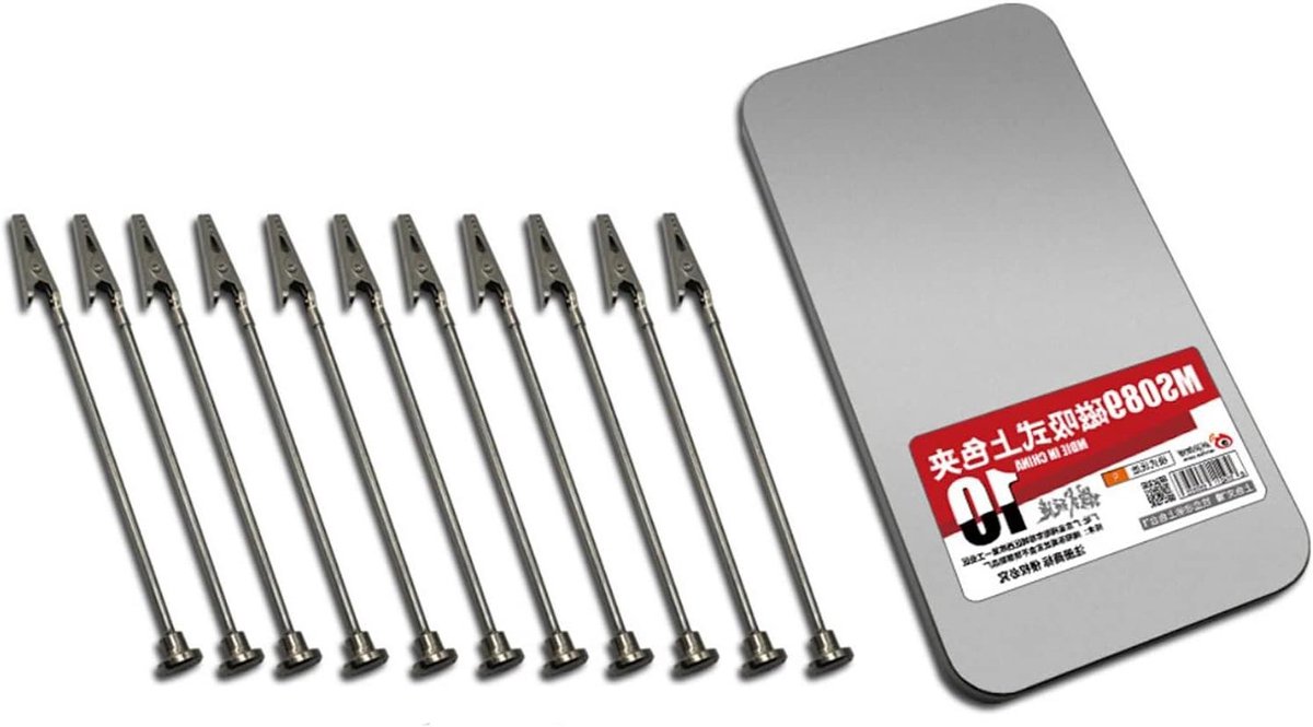 Kleurhulp Clips - Modelbouw Gereedschap - Modellen Verven - Met Opbergdoos - 10 Stuks - Zilver