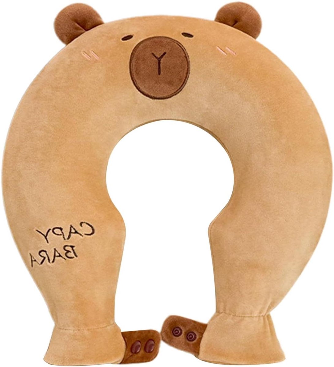 Warmwaterkruik - Nekwarmer - Spierontspanning - U-vormig ontwerp - 34 cm - Capybara thema