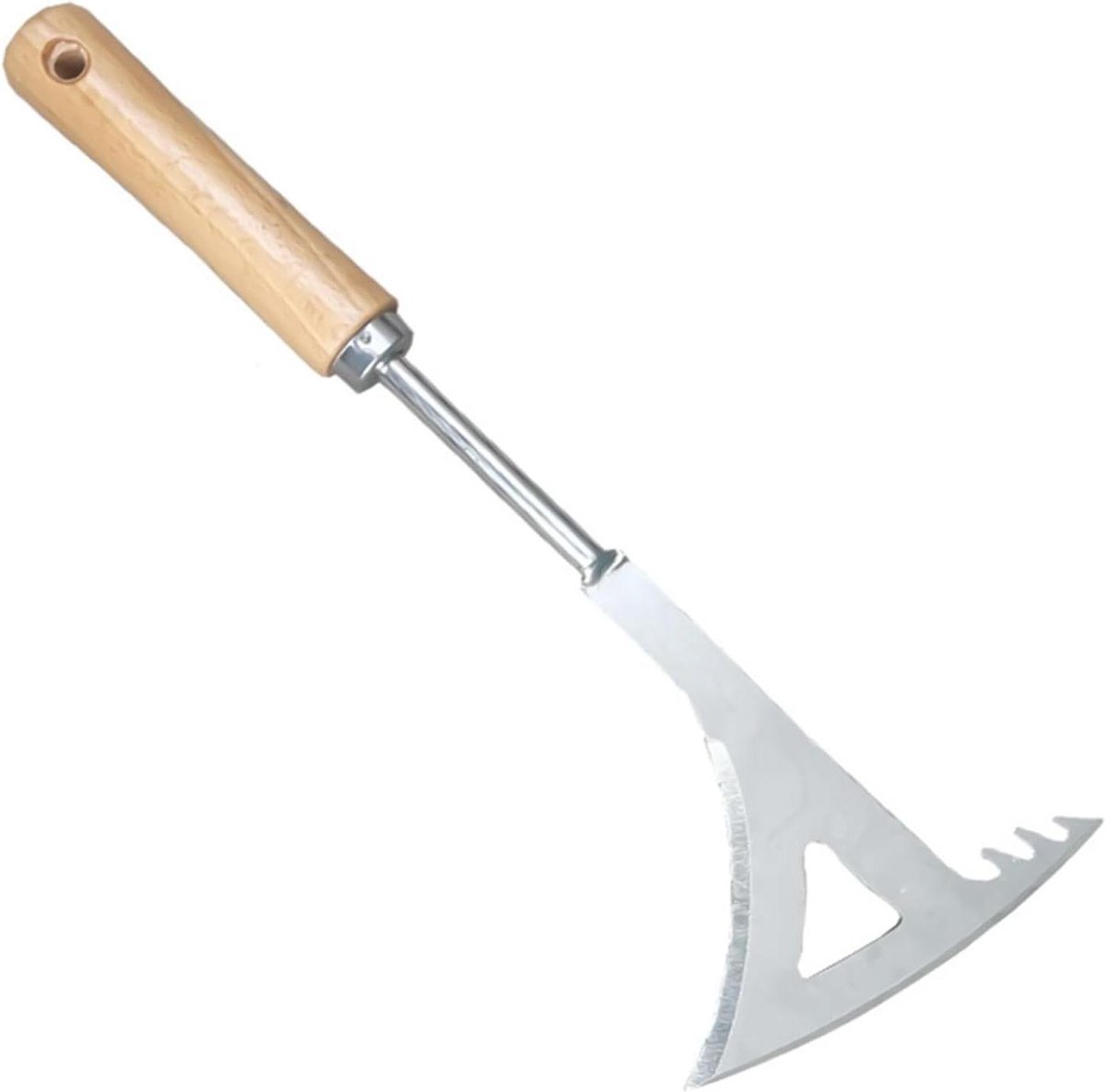Onkruidverwijderaar Gereedschap - Tuinwieder - Oude wortels verwijderen - Roestvrij staal - 35 cm - Houtkleur
