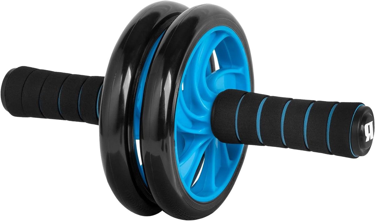 Dubbele Wiel - Buikroller Fitness - Core Training - Zachte Handgrepen - 165 x 335 cm - Blauw