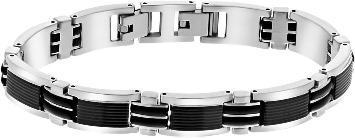 Heren Armband - Schakel Armband - Dagelijks Dragen - Matte Afwerking - 22 cm - Zilverkleurig