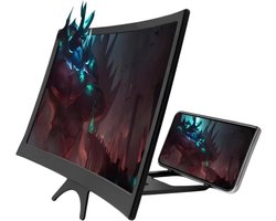 Scherm Vergroter - Telefoon Projector - Film Kijken - Gebogen HD Scherm - 30 cm - Zwart