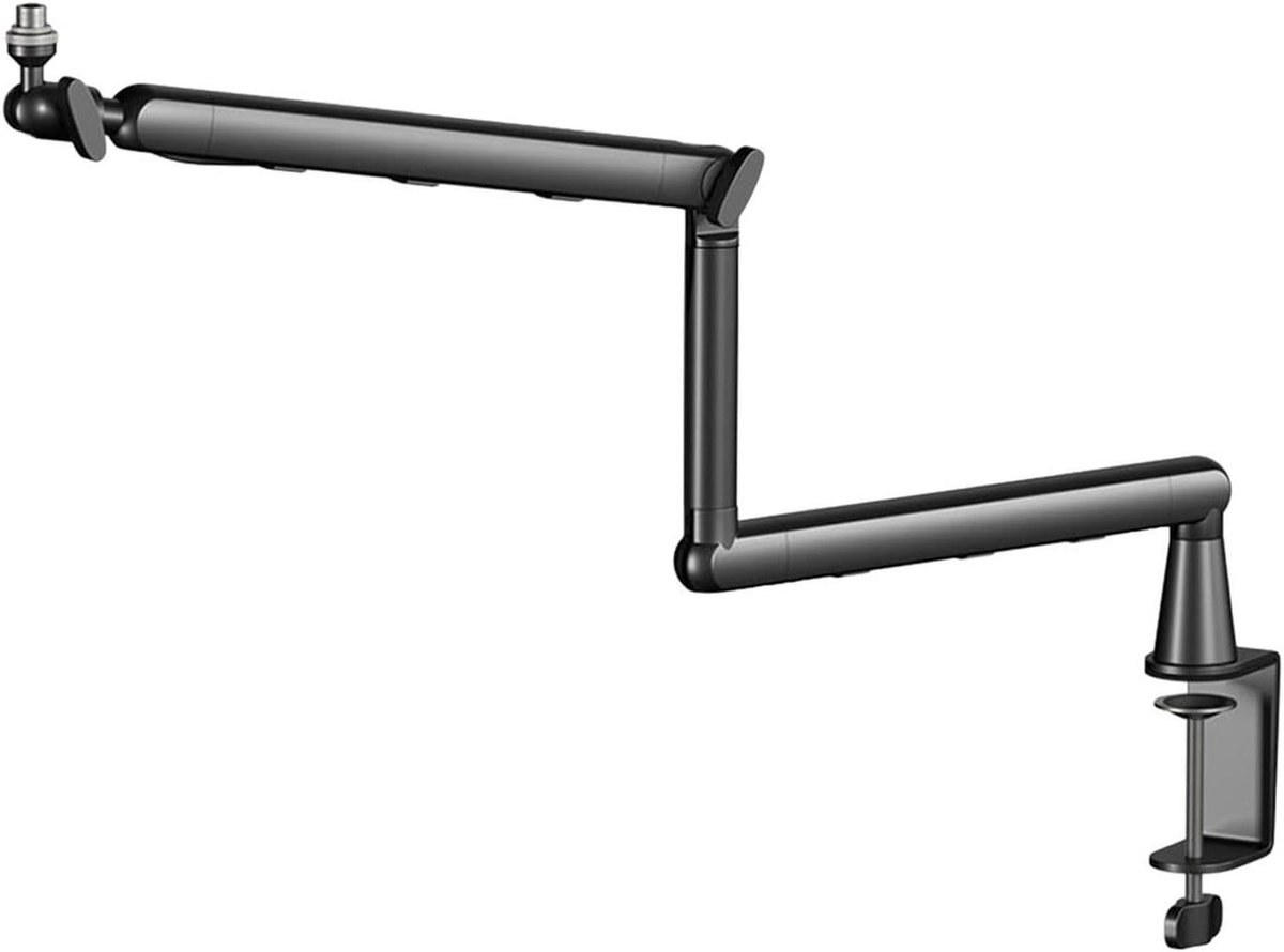 Microfoon Arm - Boomstandaard - Opnemen Zingen - Schokabsorberende Klem - 64 cm - Zwart