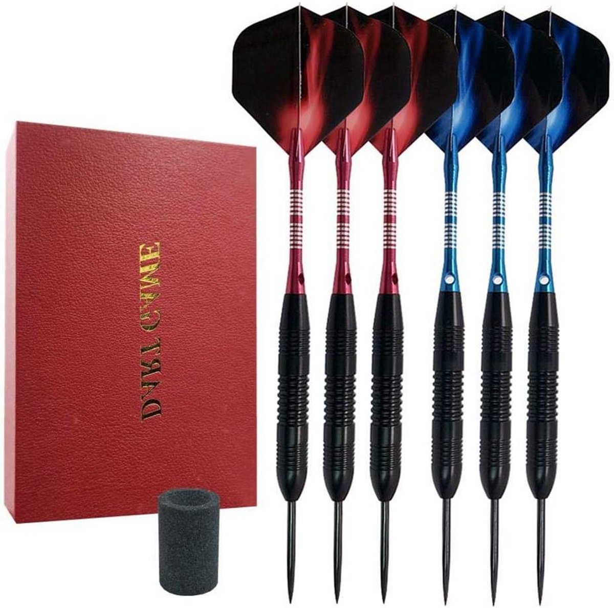 Dartpijlen Set - Stalen Darts - Sportief Spel - Unieke Grip Textuur - 23 Gram - Rood Blauw