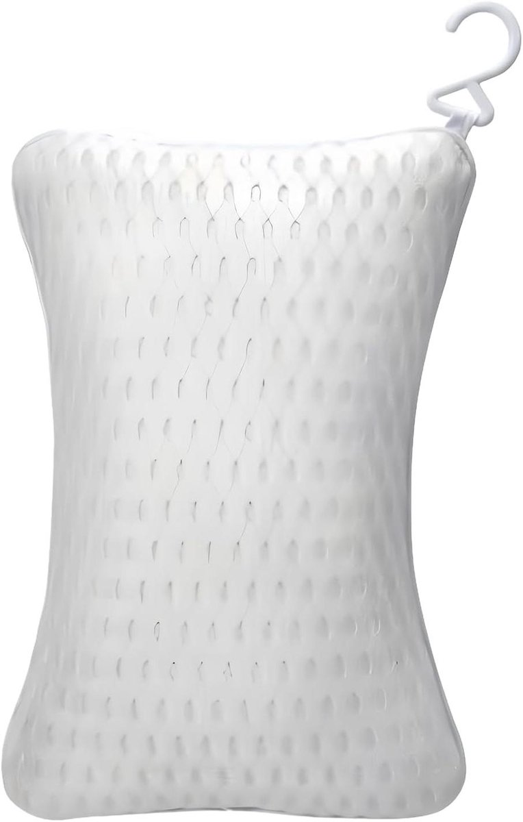 Badkussen - Hoofdsteun Spa - Ontspannen in Bad - Ergonomische Steun - 30 x 20 cm - Wit